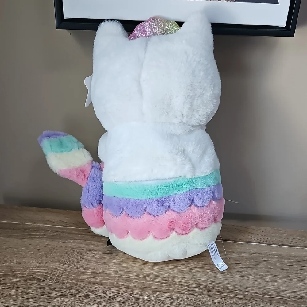 FAO Schwarz Rainbow Plush Cat Mermaid Toy
